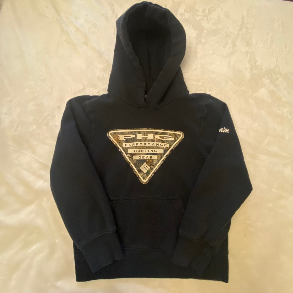 Columbia Kids Boys Size S‎ 7/8 Black PHG Performance Hunting Gear Hoodie